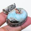 Natural Larimar Gemstone Handmade 925 Sterling Silver Jewelry Pendant 1.38" AP-15994