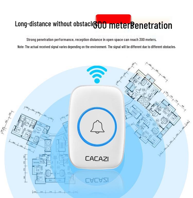 Three-in-One Wireless Remote Doorbell with AC Music - EU/UK/US/AU Specifications