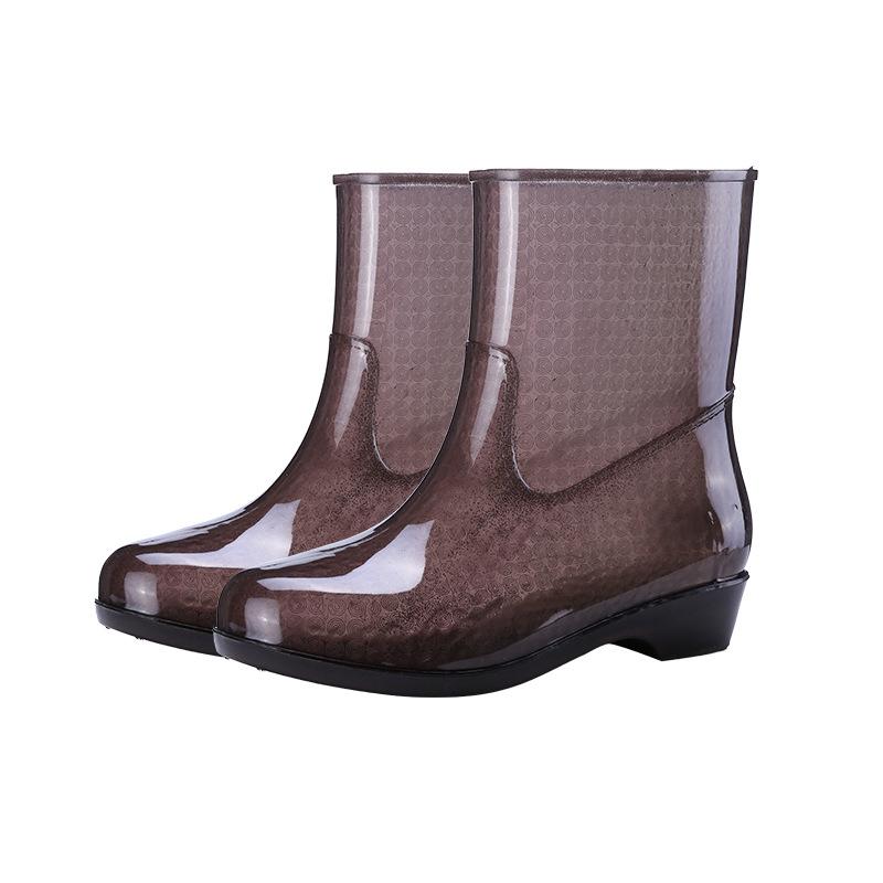 No lining quick-drying rain shoes women's short non-slip water shoes outer wear short rain shoes adult no mesh rain boots rubber shoes