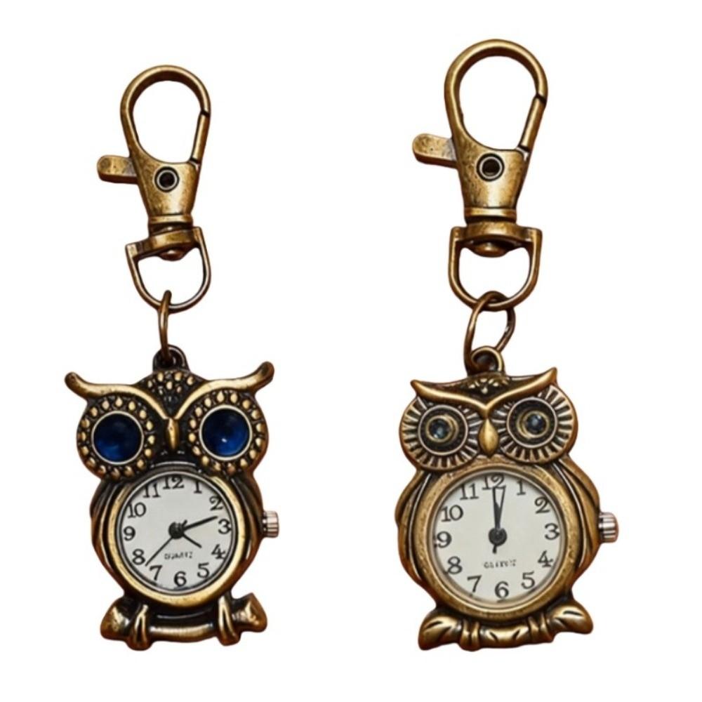 Alloy Clock Keychain Small Mini Hanging Watch Vintage Pocket Watch