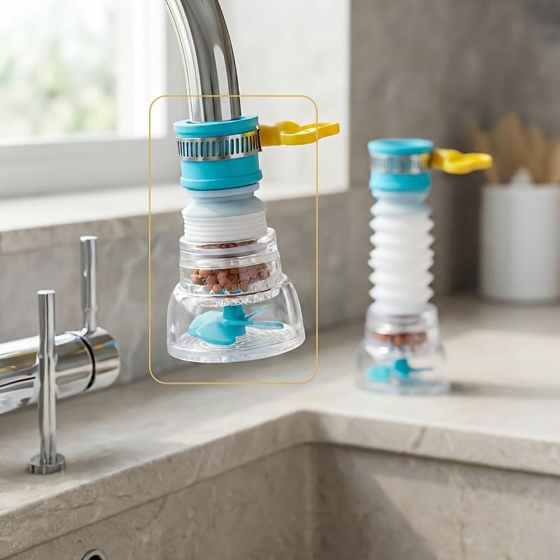 

Adjustable Rotating Faucet Adapter, flexible, easy to install, durable. Practical for kitchen and bathroom use.