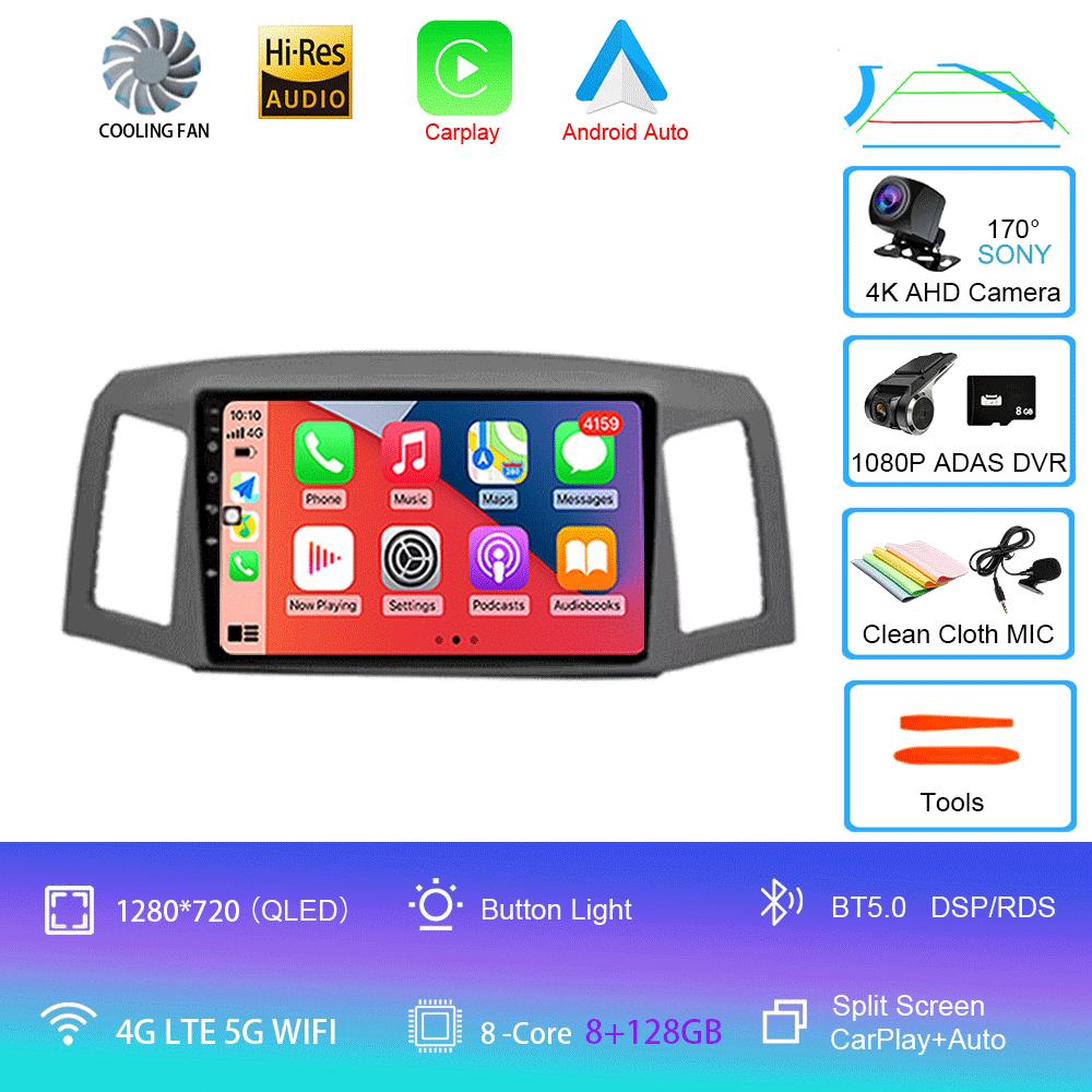 Android 14 Car Radio For JEEP Grand Cherokee 2004-2007 Car Radio Multimedia Video Player Navigation GPS Stereo wireless Carplay