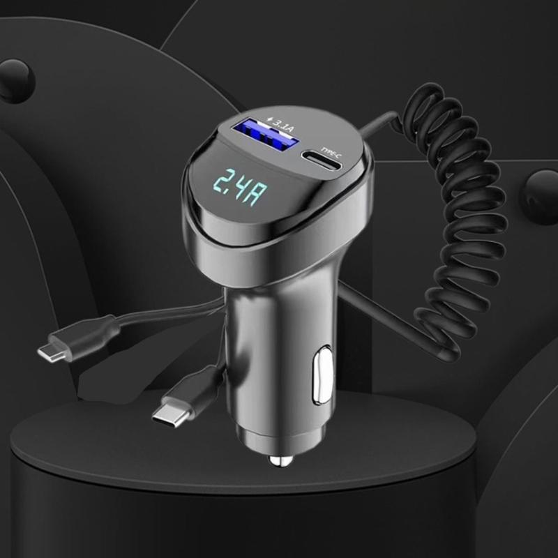 USB Car Chargers With Double Ports Intelligent Current Detection And Overcharge Protection Ideal For Commuters Travelers