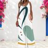 Damen Spaghettiträger Jumpsuit Moderner Abstraktes Herz Punkt Streifen Print Weite Hosen Mit Taschen