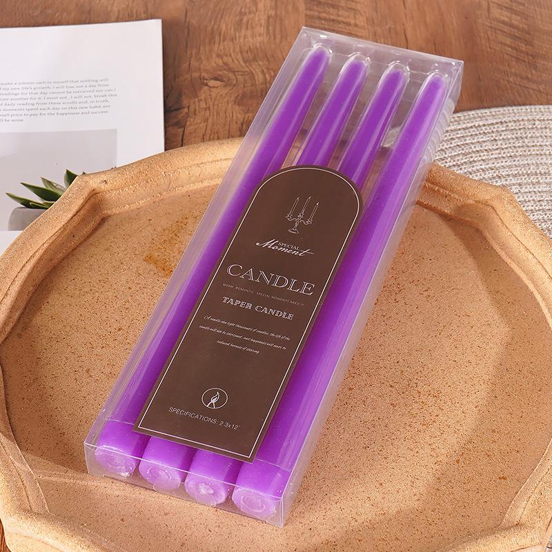 30cm 4 European-style Color Long-stem Candles for Home Use Without Odorless Candlelight Dinner Candlestick Rod Wax