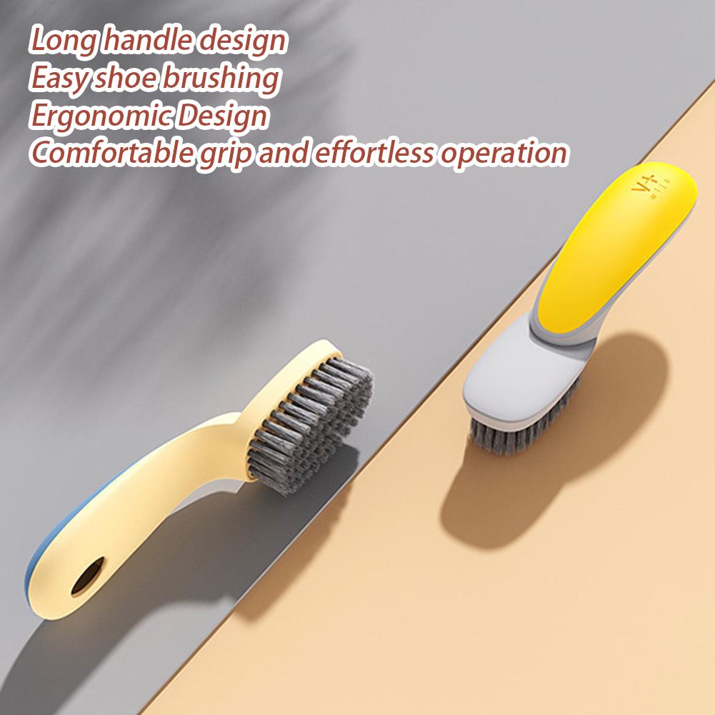 Laundry Stain Wear Resistant Washing Brush Shoe Brush Soft Bristle Cleaning Shoes Scrubber Long Handle Household Cleaning Tool
