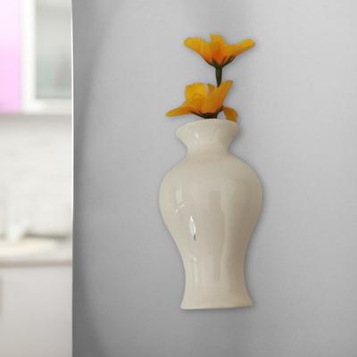 Yousheng Mini Keramikvase Kühlschrankmagnet mit Kunstblume Zuhause Büro Küche Spind Kühlschrank 3D Miniatur Blumenvase Magnetische Dekoration