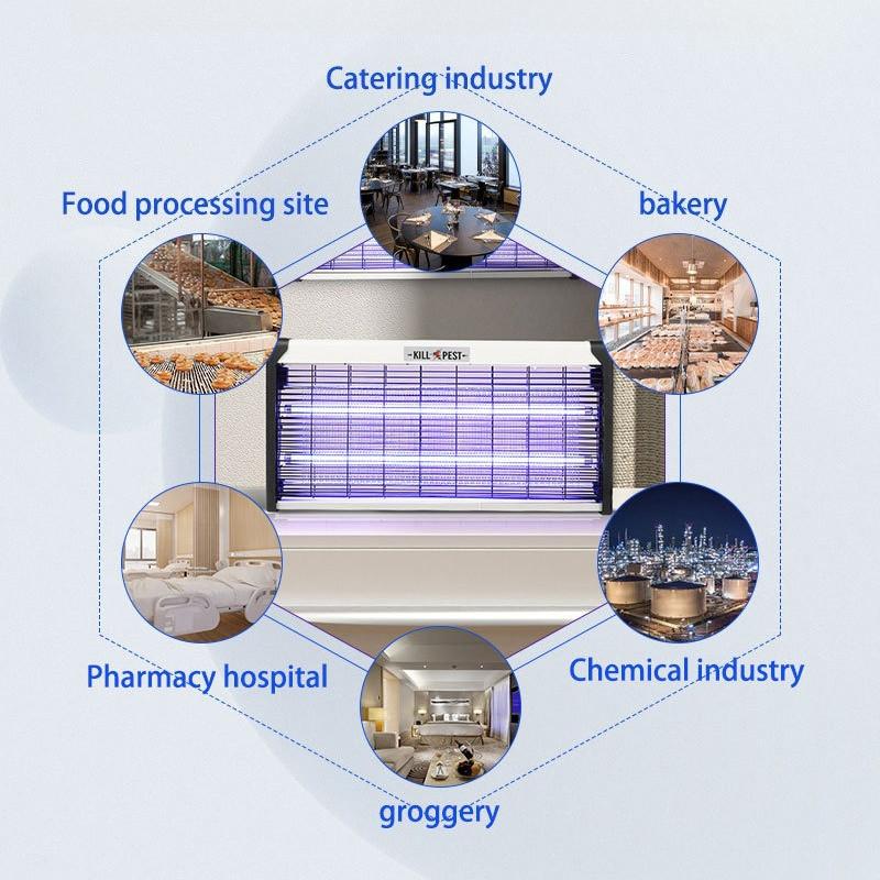 LED Electric Shock Fly Killing Lamp Food Workshop Mosquito Killing Lamp Wall Mounted Mosquito Repellent Lamp Mosquito Catcher