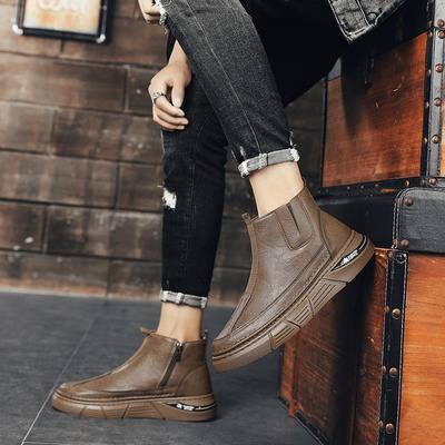 Fashion High Quality Ankle Boots Motorcycle Winter Shoes for Men High Top Anti-slip Wear-resistant Water Proof Boots Male Casual Sneaker