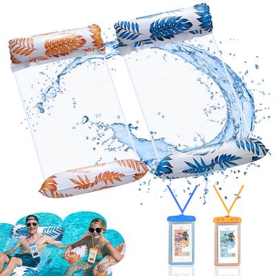 מצופי מבוגרים Weeupolfun עם שתי ערסלי מים בכחול ומצופים מתנפחים לבריכה עם נושא יער גשם טרופי ועלה דקל ציפה חזקה עבור