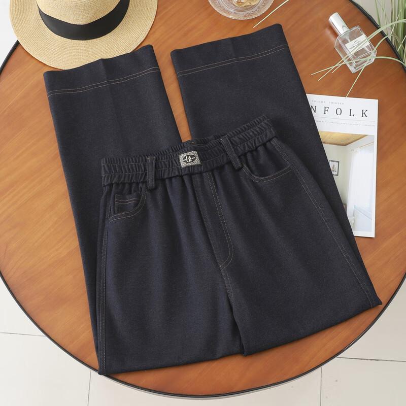 Women's 2025 Elastic Waist Straight-Leg Jeans