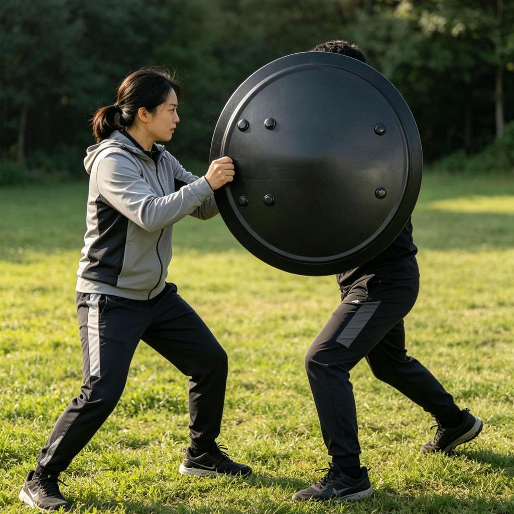 Protective Equipment Aluminum Alloy Metal Shield Forearm Armor Shield Lightweight Round Shield Home and Camping Cosplay Training Safety Defense Shield