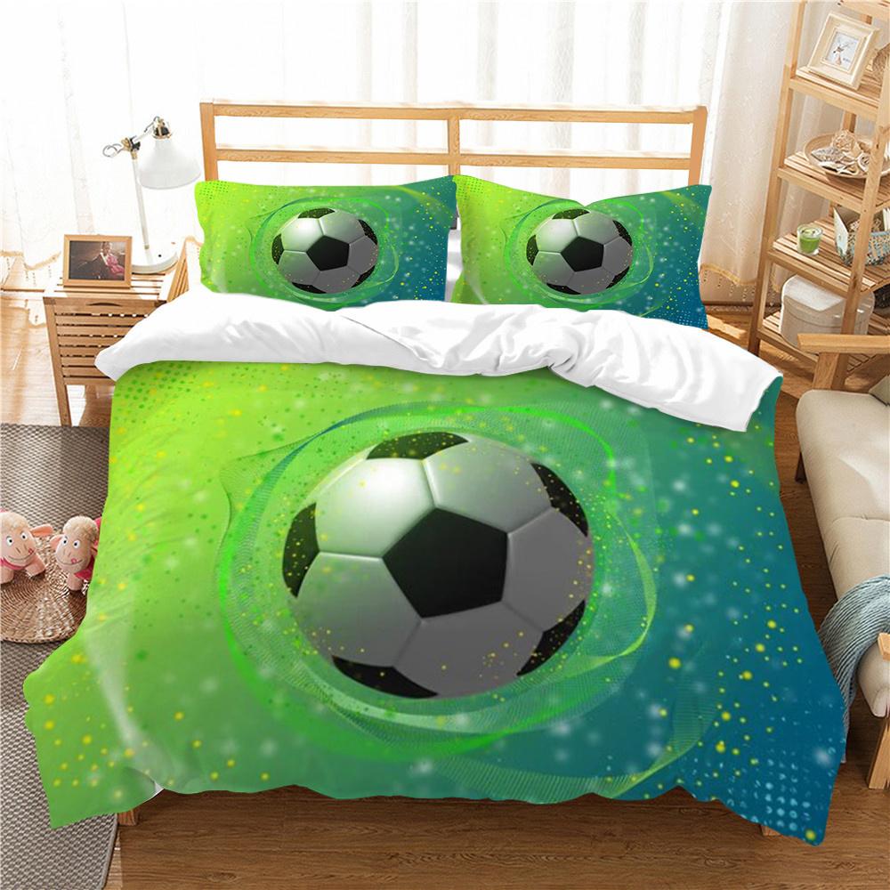 Heißer Verkauf 3D Fußball Druck Bettbezug-set Mode Bettwäsche Set Kinder Bettwäsche Anzug Einzel Größe Doppel Größe Schlafzimmer Dekor