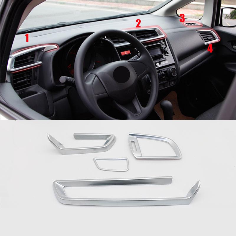 Car carbon fiber Sticker Air outlet Vent decoration frame Trim  For Honda FIT JAZZ GK5 3rd 2014 2015 2016 2017 2018 LHD  C1440