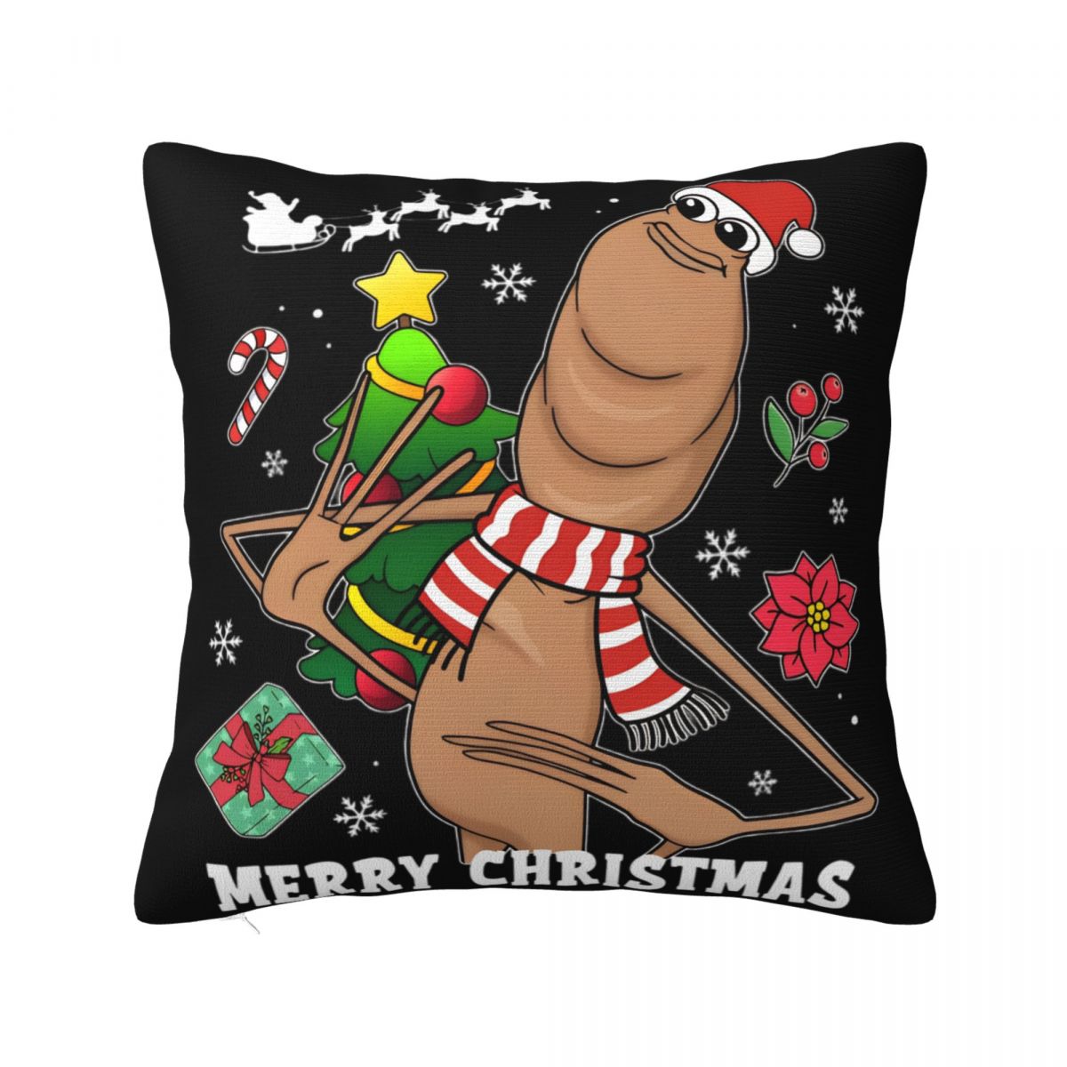 

Funny Marcus The Worm Square Pillow Case Merry Christmas Cushion Covers Fashion Decor Pillowcase for Home 45x45cm 30cm x 30cm