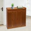 7-Tier Bamboo Shoe Storage Cabinets Shoe Rack Entryway Furniture Shoe Organizer w/Doors&Two Kinds of Heights Compartment