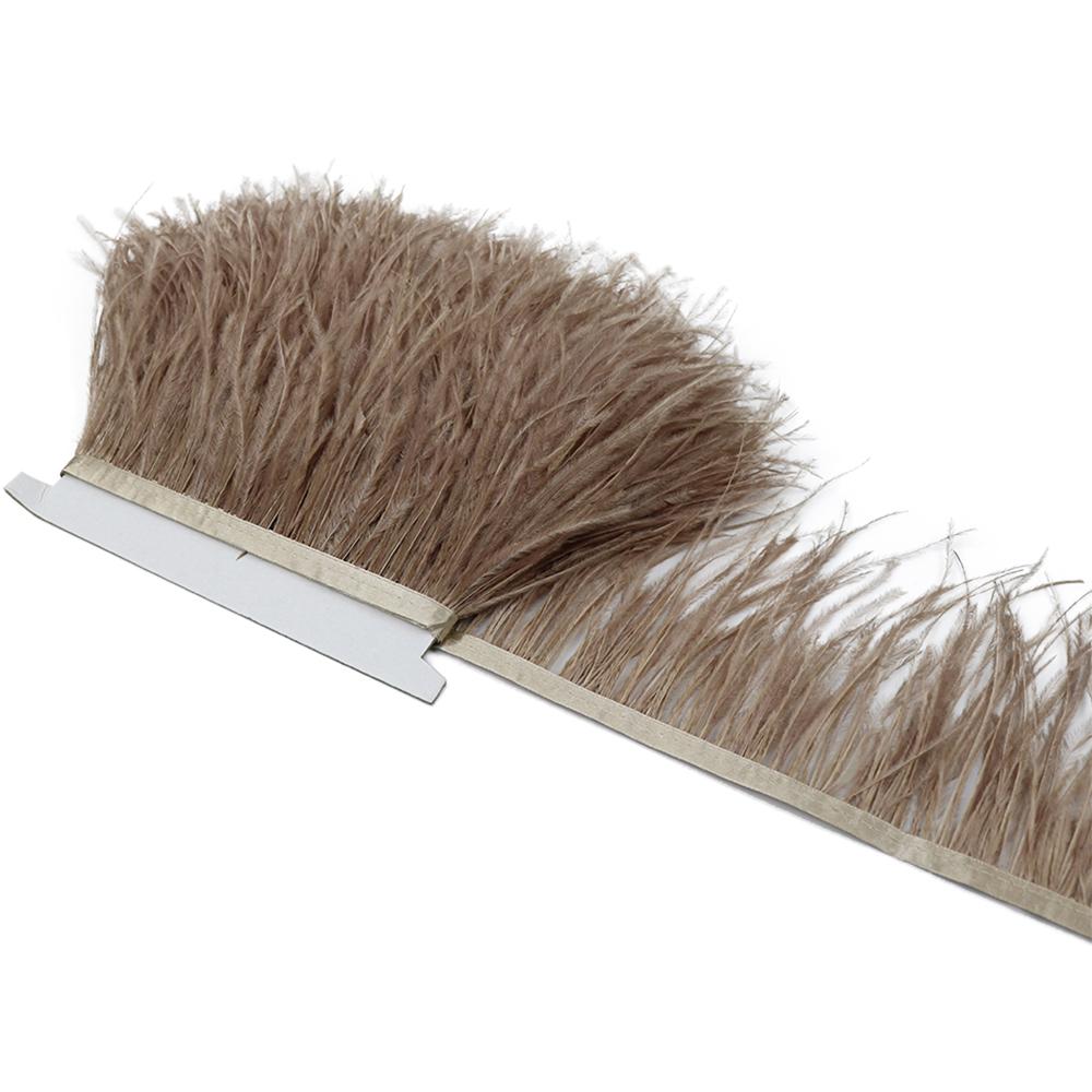 Feather1Meter Black Ostrich Feather Fringe Trim Fluffy White Feathers for Sewing Party Dress Decor Plumage Fabric Trimmings