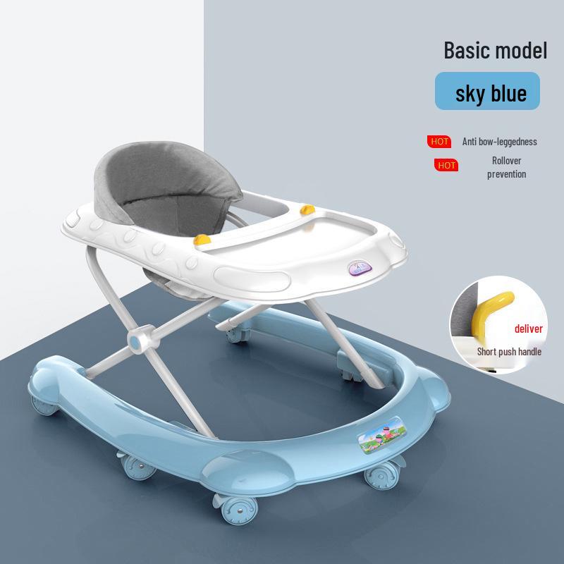 Multifunctional Anti-Tip Baby Walker with U-Shaped Pushchair