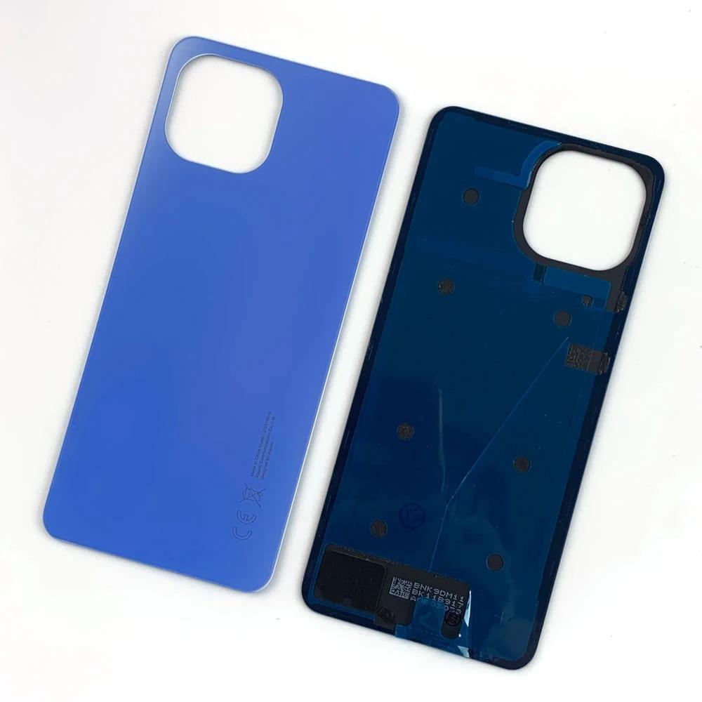 

Задняя стеклянная крышка для Xiaomi Mi 11 Lite 5G, сменная задняя дверь, крышка батарейного отсека, задний корпус Blue no lens 4G