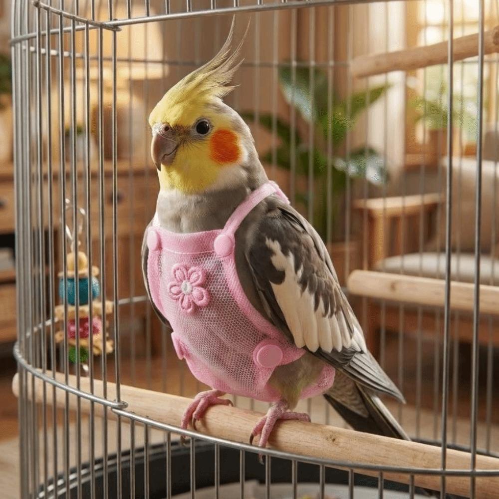 with Leash Bird Flight Suits Snap-Closure Parrot Flying Clothing Bird Vest for Cockatiel Pigeons