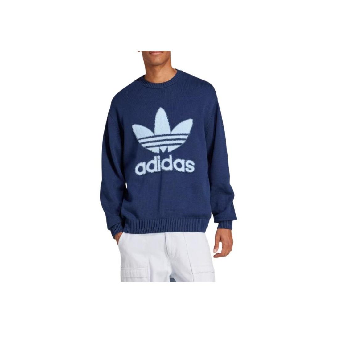 

Adidas Originals SS25 Classic Sports Series Warm Comfortable Skin-Friendly Long Sleeve Sweatshirt Men Sweatshirt Deep-Indigo JC6349 XL