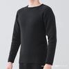 Mochihada Mochijoy Crew Neck Long Sleeve Shirt, Extra Thick, Men's, Size L, Black, Cold Weather Innerwear, Thick Fleece Lining, Perfect for Winter, Mo