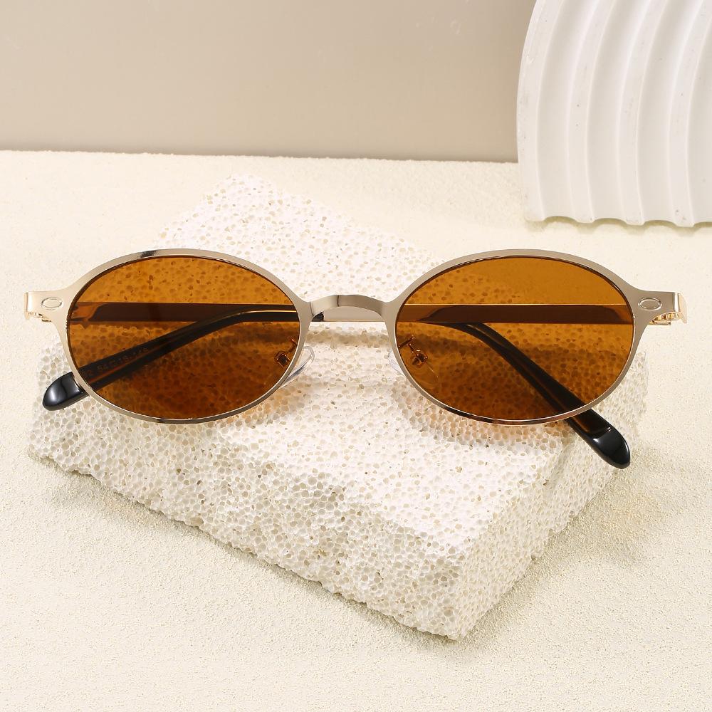 Hong Kong Style Women'S Sunglasses Oval Shape Uv400 Protection Men'S Sun Glasses Holiday Travelling Glasses For Women