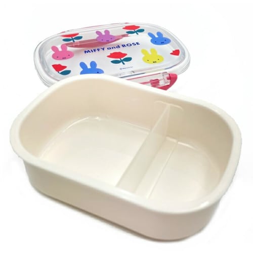 Miffy Lunch Box, MIFFY and ROSE 2258 Square, for Girls, Suitable for Preschool, Kindergarten, and Elementary School Entrance, BS24-86