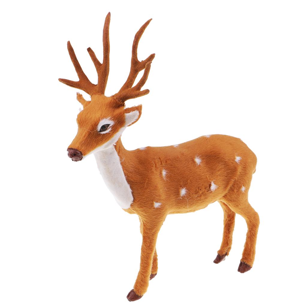 Simulation Plush Reindeer Deer Figure Toys Stuffed Animal Decoration