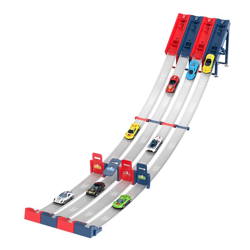 Parent-Child Alloy Racing Track Set - Sliding Toy Cars for Kids