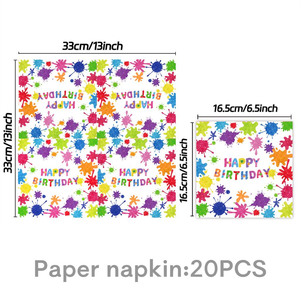 Graffiti-Themed Party Supplies Slime Party Decoration Banner Pull Flag Disposable Tableware Paper Plates Tissue