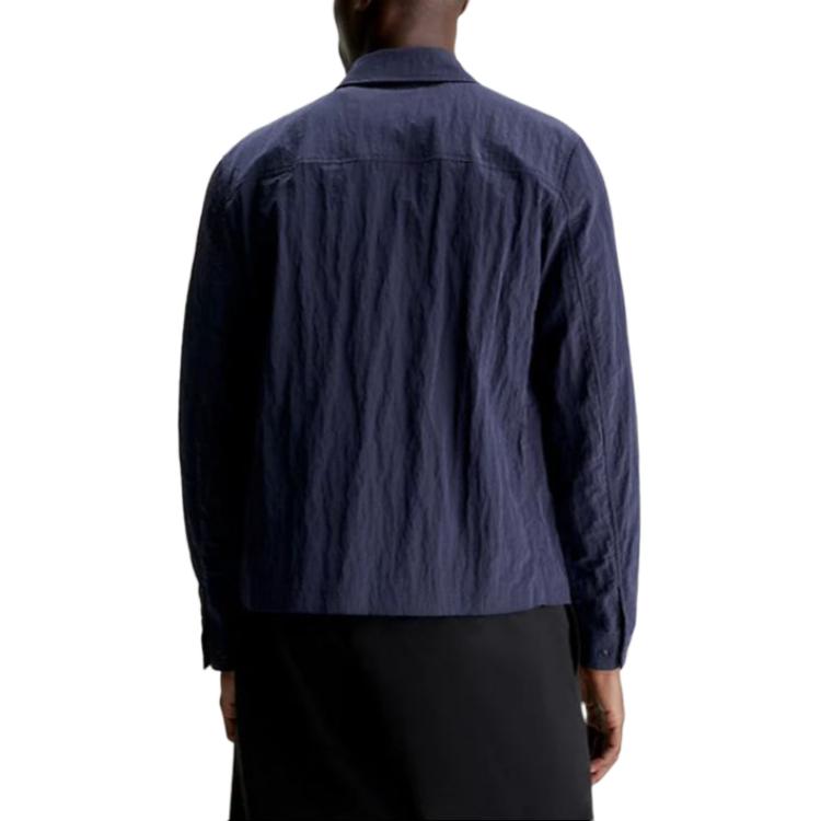 Calvin Klein Solid Color Long Sleeve Zip Collar Jacket Men Jackets Navy K10K112368-CHW