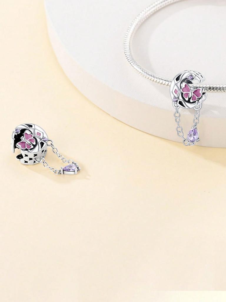 Charms Plata Little Girl Rabbit Bow Beads Charm Copper Plated Fit Charms Copper Original Bracelet For Jewelry Making Diy Charm