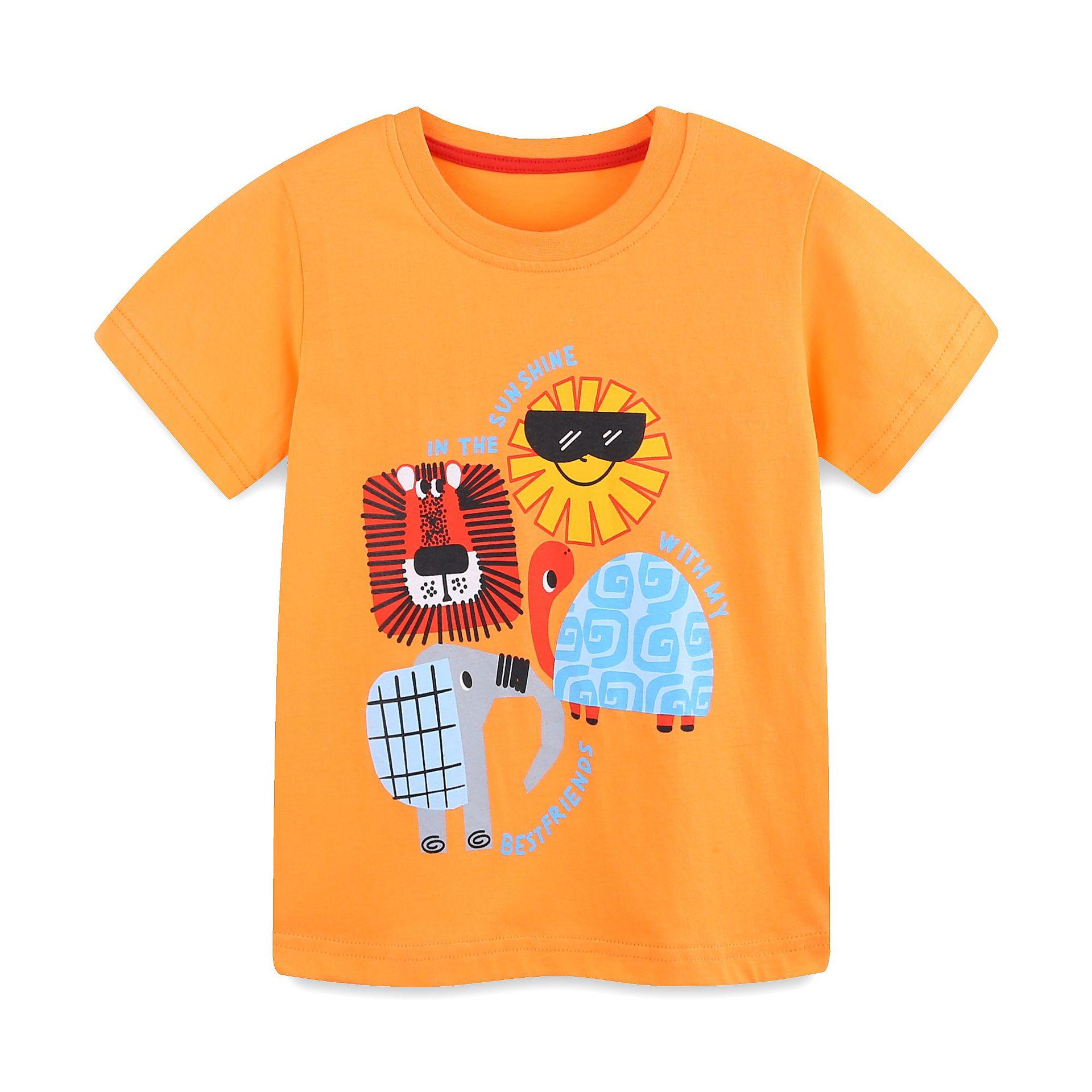 AostaBetty Summer Cartoon Print Boys Shorts Set - European Style Children s Clothing 5 Years (115 cm)