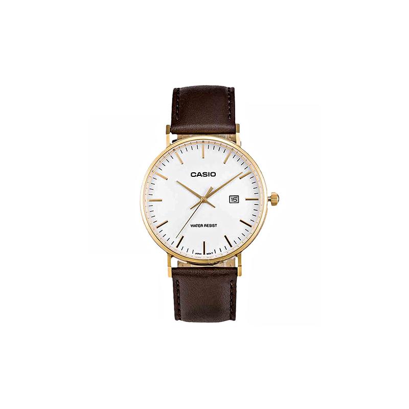 

Casio Fashion Simple Business Casual Quartz Movement Leather Strap Japanese and Korean Watch Men s Watch White Dial MTH-1060GL-7APF белый