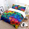 Colorful Peacock Feather Art Bedding Set For Kids Luxury Gift 3Pcs Digital Print Comforter Set Soft Comfortable Breathable