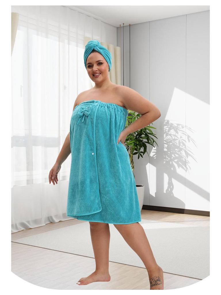 Plus Size Quick-Dry Absorbent Bath Skirt Robe