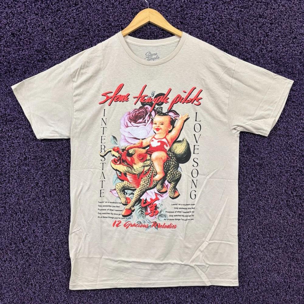 Stone Temple Pilots Interbeast Lovesong Beige Rock TShirt Size Large Unisex T-Shirt XXXXL