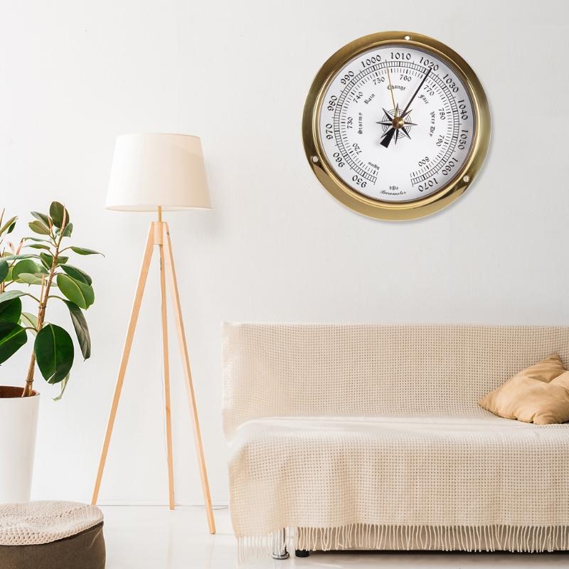 115mm Wall Mounted Thermometer Hygrometer Barometer Watch Tidal Clock Shell Indoor Outdoor
