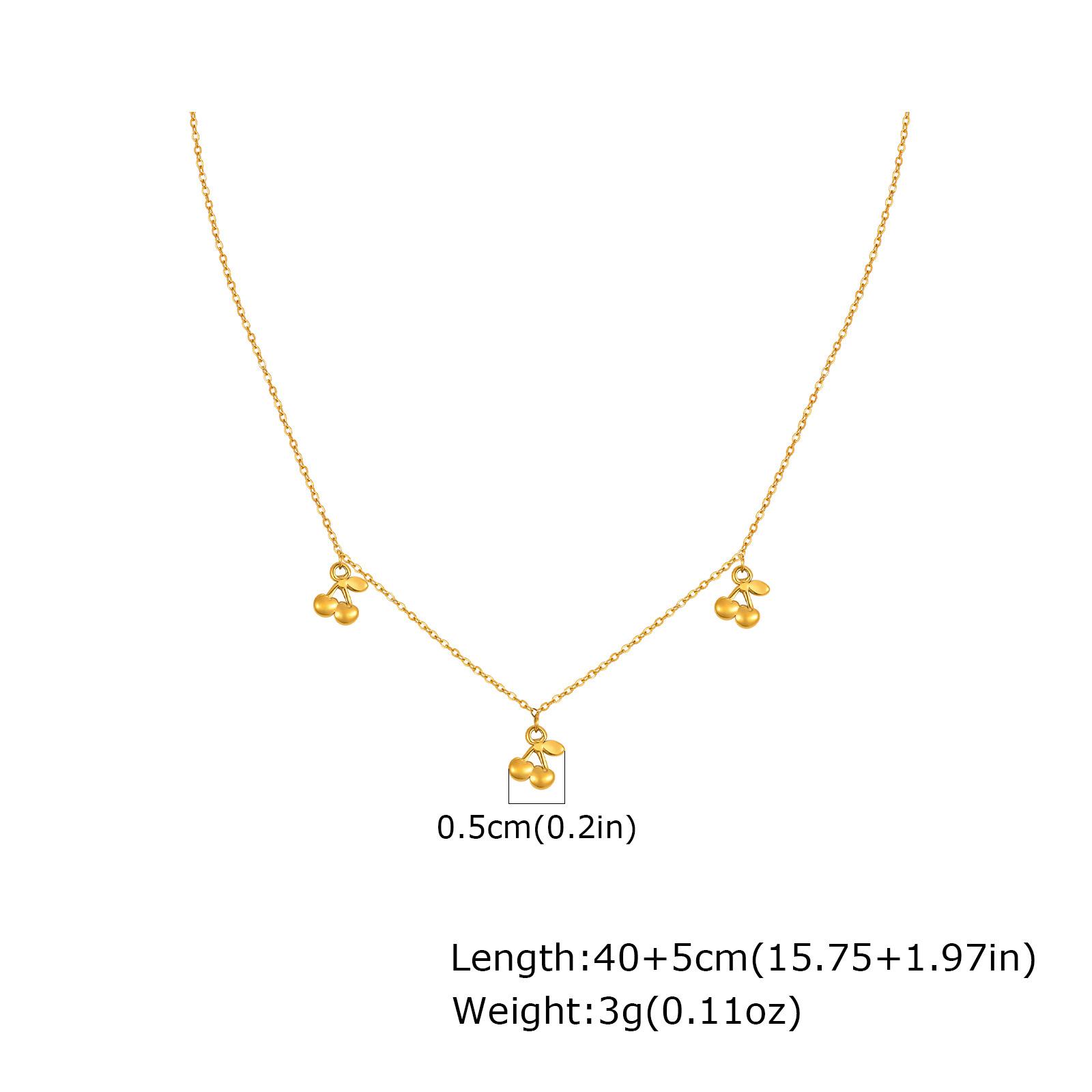 

Superior Temperament Collarbone Chain Female, Stainless Steel Flat Cross Chain Cherry Necklace 18K Gold Nc-2237 золотой