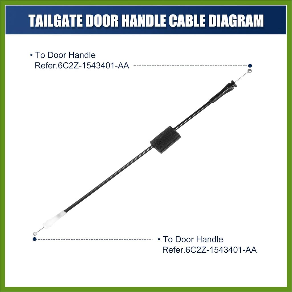 Rear Cargo Door Latch Release Cable for Ford E-150 Econoline Super Duty Expedition 1992-2019 Rear Door Handle Cable Replace F2UZ-15264A65-B 912-708