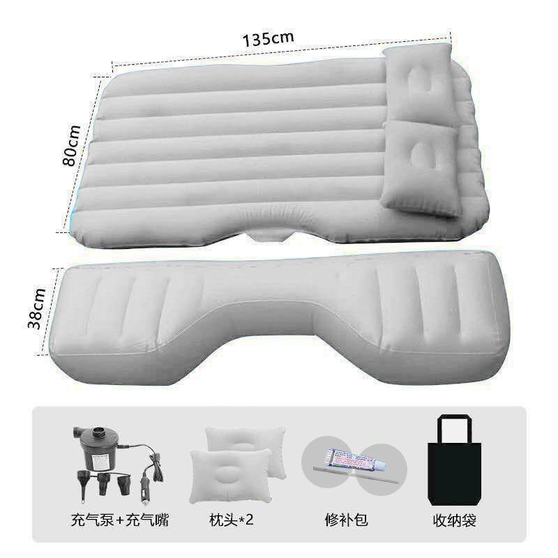 Ultra-soft Flocking Environmental Fabric Car Inflatable Bed Air Cushion Bed Portable Car Travel Bed For Most Small Car