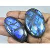 50-51 MM Natural Labradorite Multi Oval Cabochon Loose Gemstone 2 Pcs Lot D-219