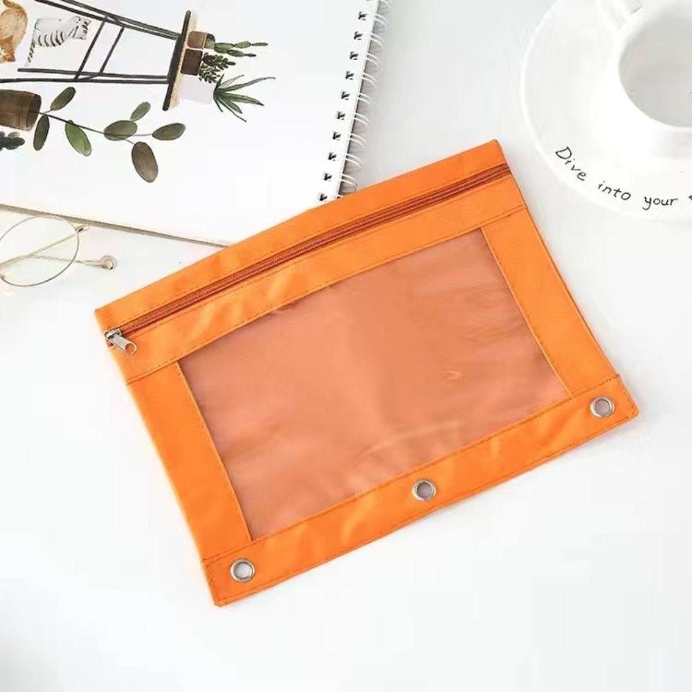 B5 Storage Bag with 3 Rings Pencil Case New Binder Pencil Pouch Pen Case