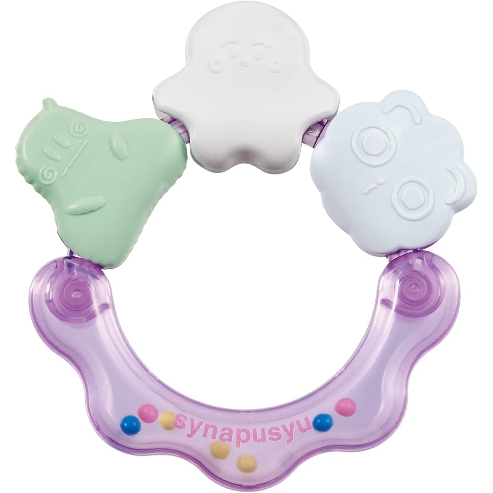 Bandai Shinapushu Teething Rattle with Friends Soft Toy 0-12 Months