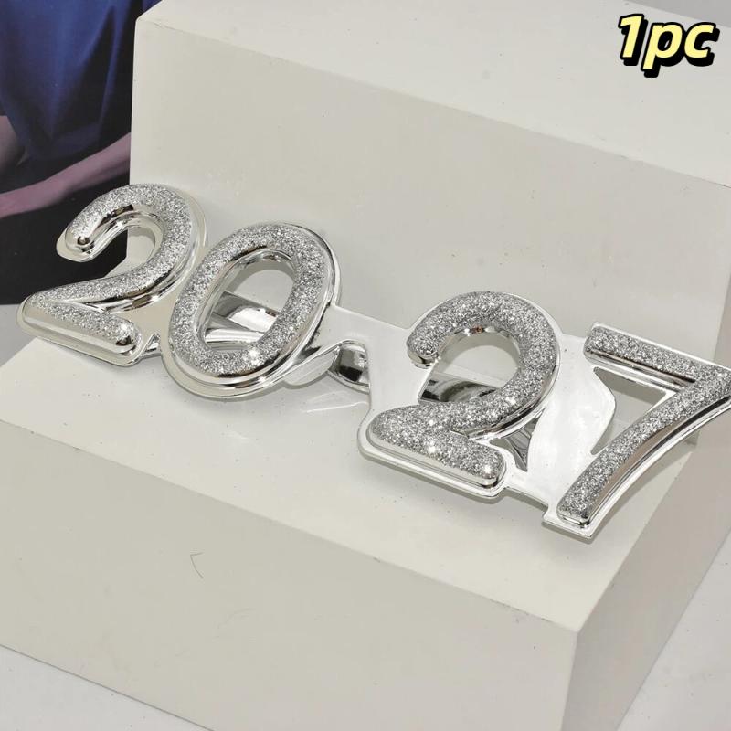2027 Number Eyeglasses Happy New Year Glasses Diamond Glitter Sunglasses Cosplay Prop Xmas Party Decoration Funny Glasses
