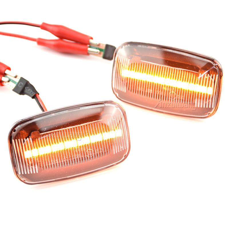 2pcs Dynamic LED Side Marker Light Flowing Water Turn Signal Lights Blinker Indicator For Toyota Land Cruiser 70 80 100 Series