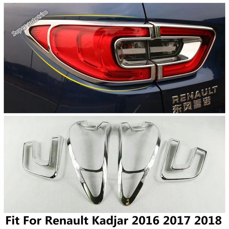 Hintere Rückleuchten Lampenrahmen Augenbraue Dekorative Sequ Abdeckung Zierleiste Für Renault Kadjar 2016 - 2018 ABS Chrom Zubehör Exterieur