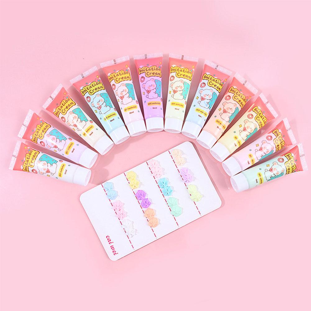 DIY Imitation Cream Glue Homemade Mobile Phone Hairpin Card Clay Material Glues Craft Accessories 15ml Cream Resin C8M0