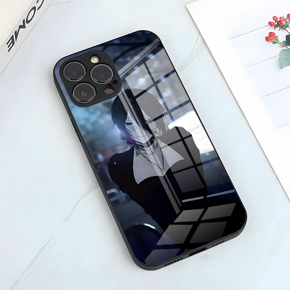 

Reze Chainsaw Anime Phone Case For IPhone 17 Pro Max 15 Pro 16 14 Plus 12 13 Mini 11 Pro Shockproof Glass Cover iPhone16
